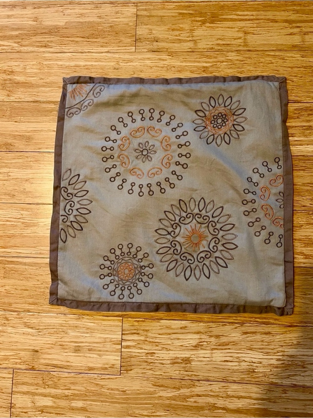 Embroidered fall accent pillowcase